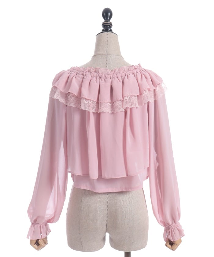 Off-Shoulder Chiffon Blouse