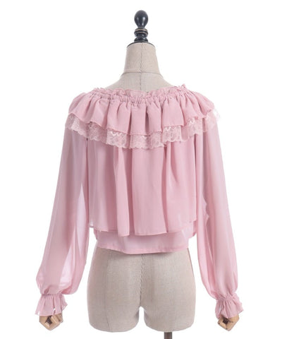 Off-Shoulder Chiffon Blouse