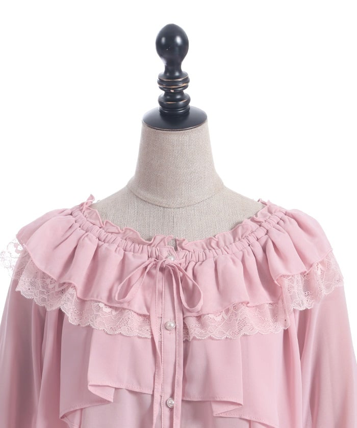 Off-Shoulder Chiffon Blouse