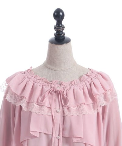 Off-Shoulder Chiffon Blouse