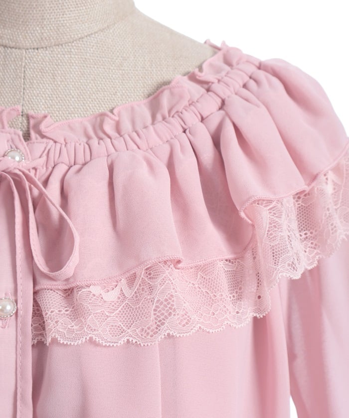 Off-Shoulder Chiffon Blouse