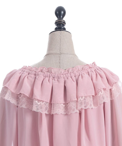 Off-Shoulder Chiffon Blouse