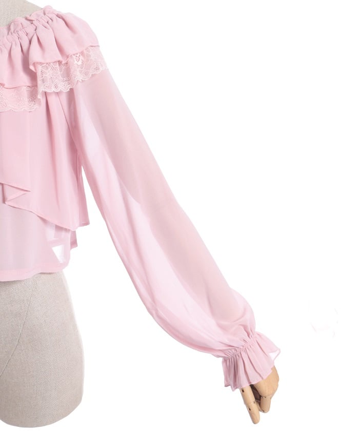 Off-Shoulder Chiffon Blouse