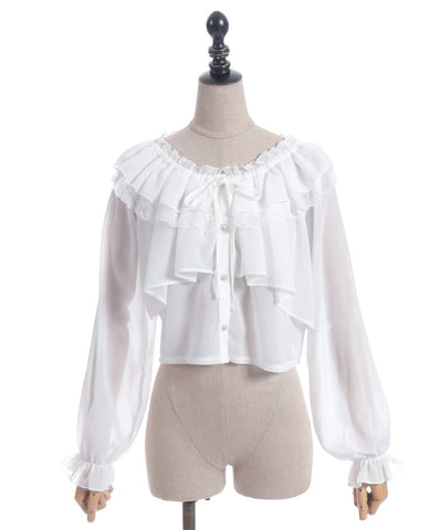Off-Shoulder Chiffon Blouse