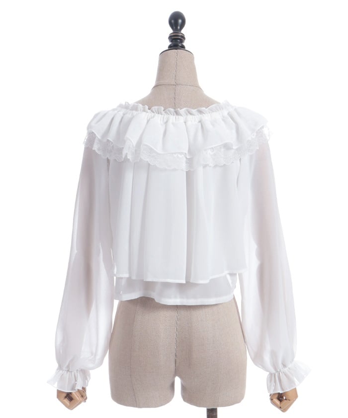 Off-Shoulder Chiffon Blouse