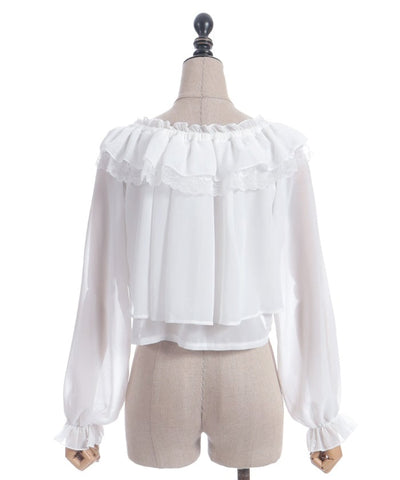 Off-Shoulder Chiffon Blouse