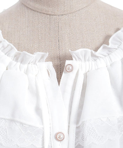 Off-Shoulder Chiffon Blouse