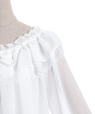 Off-Shoulder Chiffon Blouse