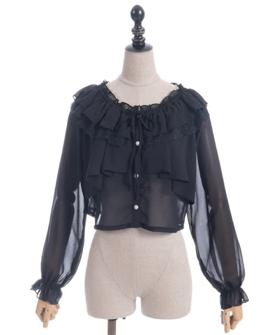 Off-Shoulder Chiffon Blouse