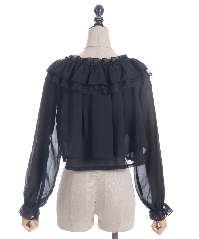 Off-Shoulder Chiffon Blouse