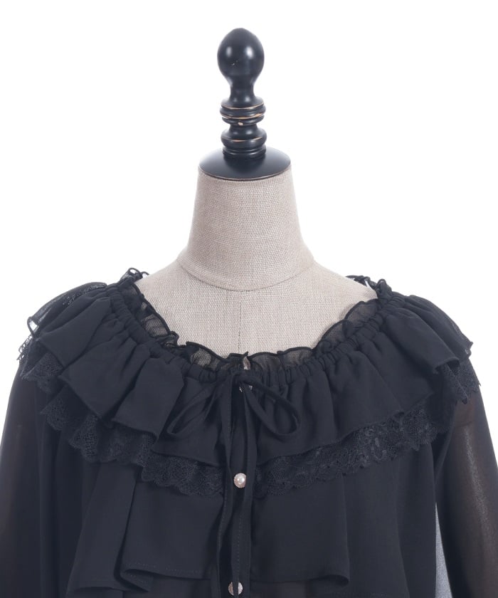 Off-Shoulder Chiffon Blouse