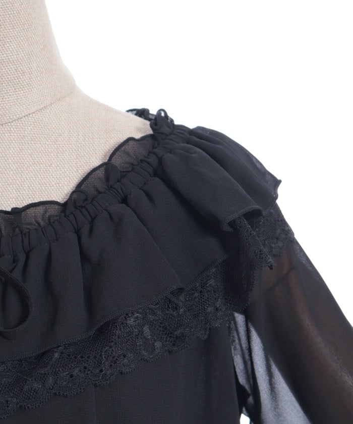 Off-Shoulder Chiffon Blouse