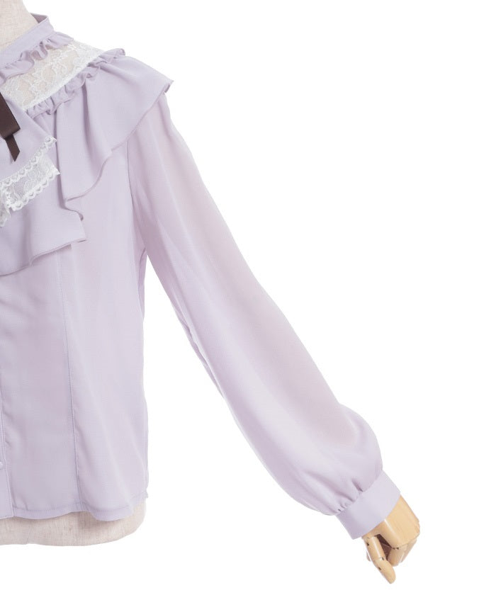 Frill Blouse with Jabot Brooch – axes femme from JAPAN