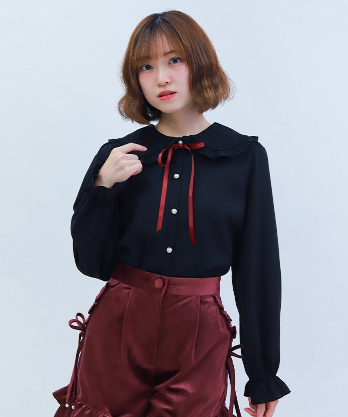 Heart Tulle Big Collar Blouse – axes femme from JAPAN
