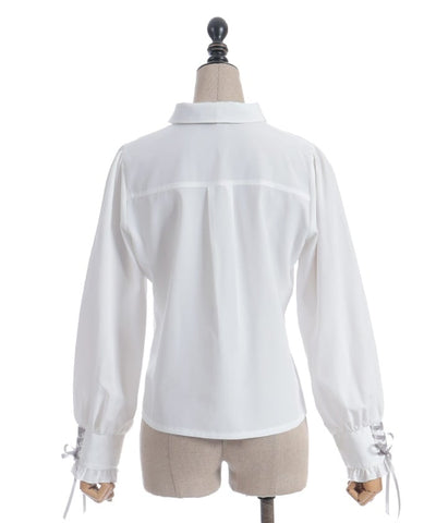 Blouse with 2-Way Striped Tie