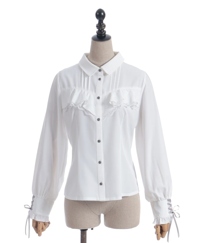 Blouse with 2-Way Striped Tie