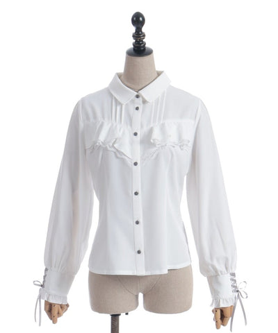 Blouse with 2-Way Striped Tie