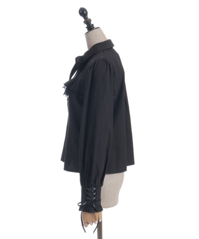 Blouse with 2-Way Striped Tie