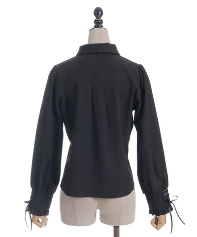 Blouse with 2-Way Striped Tie