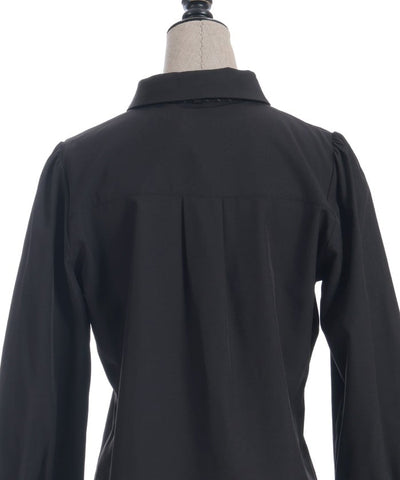 Blouse with 2-Way Striped Tie