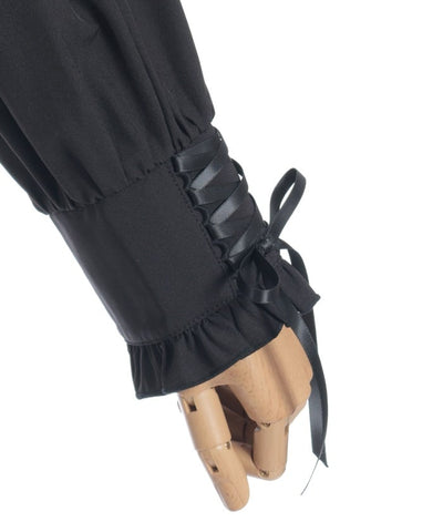 Blouse with 2-Way Striped Tie