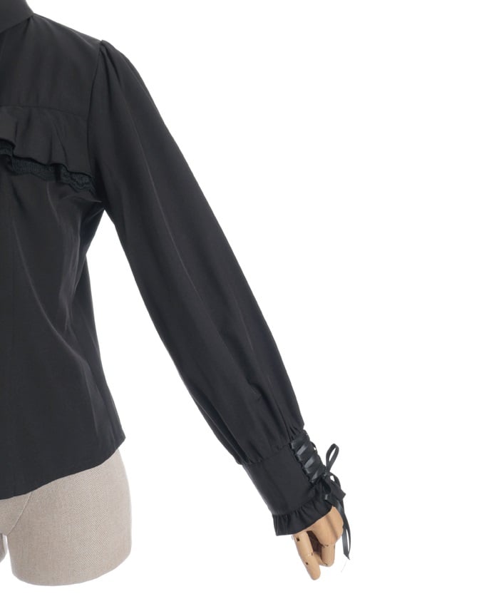 Blouse with 2-Way Striped Tie