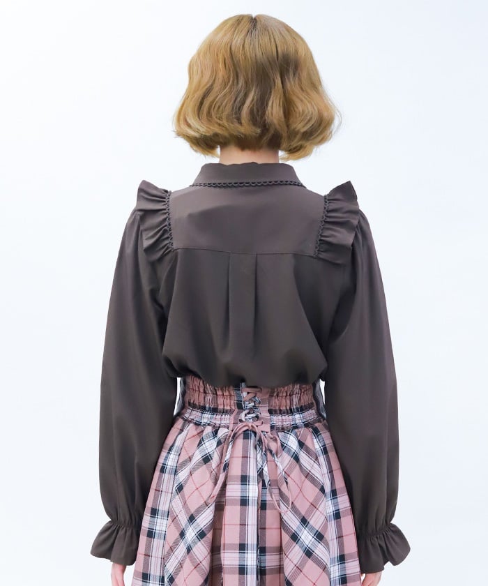 Big Ribbon Round Collar Blouse