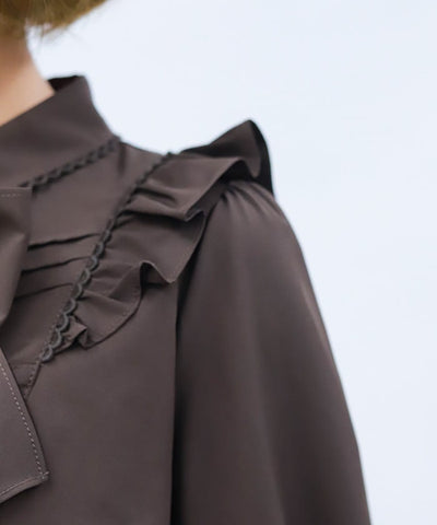 Big Ribbon Round Collar Blouse