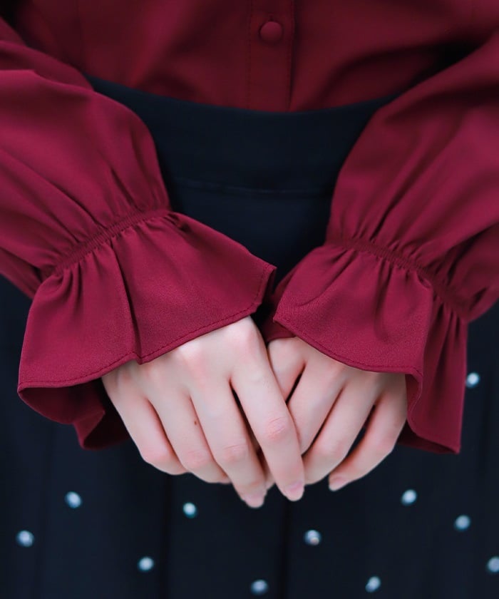 Big Ribbon Round Collar Blouse