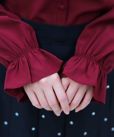 Big Ribbon Round Collar Blouse