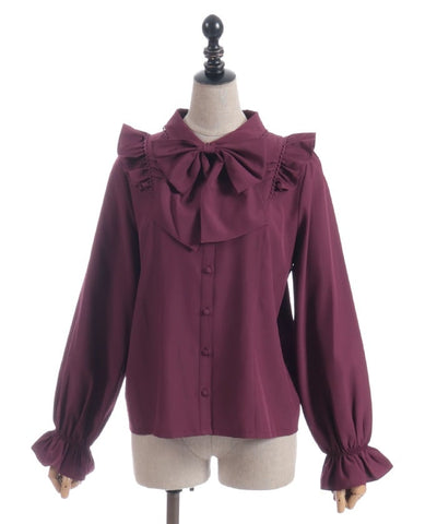 Big Ribbon Round Collar Blouse