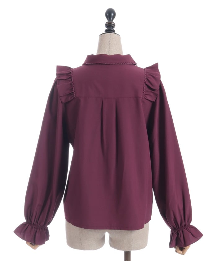 Big Ribbon Round Collar Blouse
