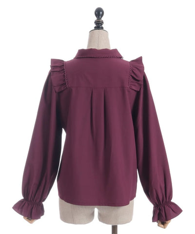 Big Ribbon Round Collar Blouse