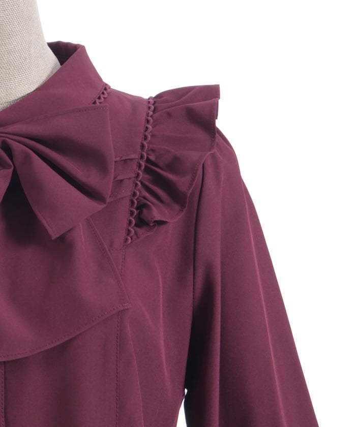 Big Ribbon Round Collar Blouse