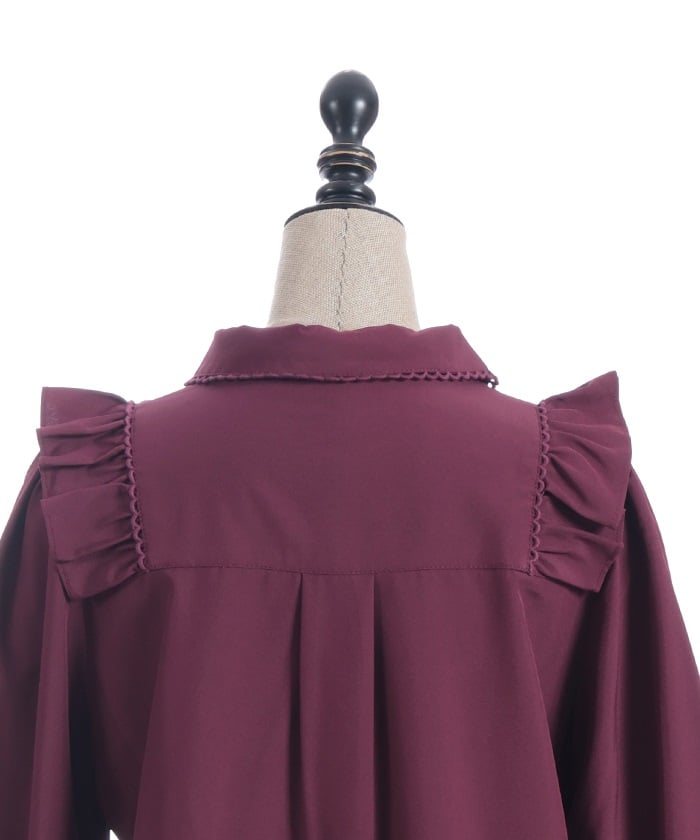 Big Ribbon Round Collar Blouse