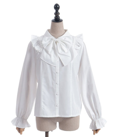 Big Ribbon Round Collar Blouse