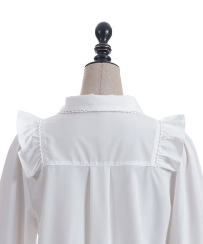 Big Ribbon Round Collar Blouse