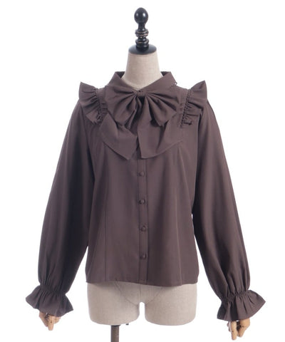 Big Ribbon Round Collar Blouse