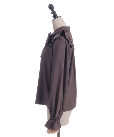 Big Ribbon Round Collar Blouse