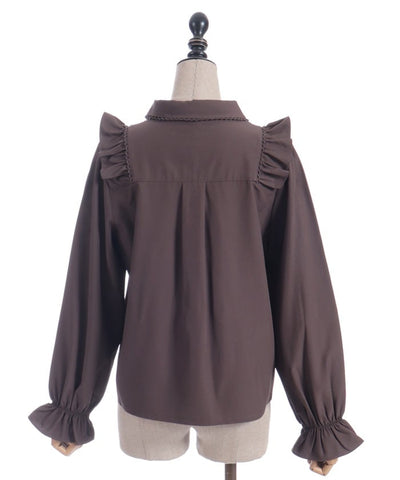 Big Ribbon Round Collar Blouse