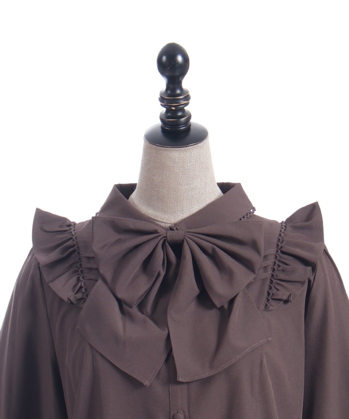Big Ribbon Round Collar Blouse