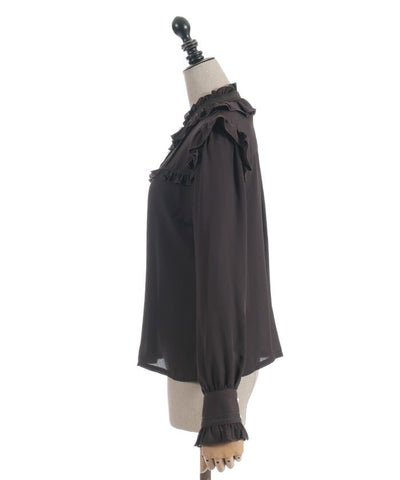 Stand Collar Frill Blouse