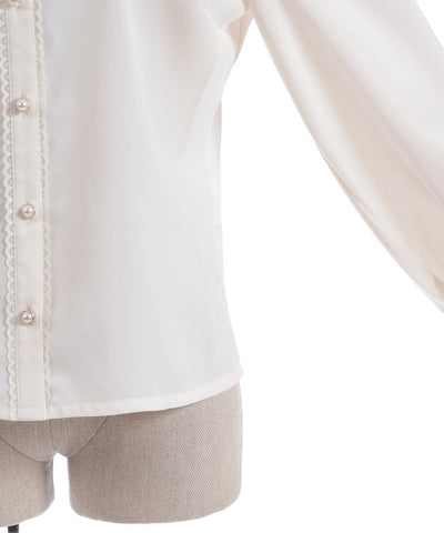 Stand Collar Frill Blouse