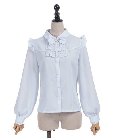 Ribbon Jabot Blouse – axes femme from JAPAN