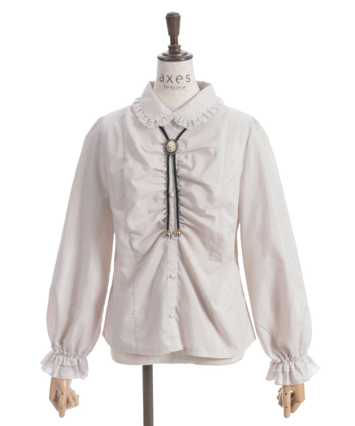 Gather Blouse with Loop Tie – axes femme from JAPAN