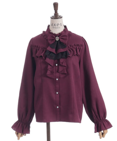 Ribbon & Jabot Brooch Blouse