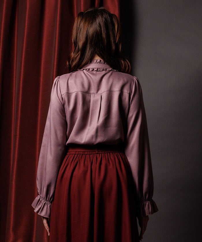 Ribbon & Jabot Brooch Blouse