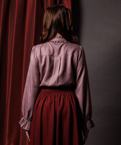 Ribbon & Jabot Brooch Blouse