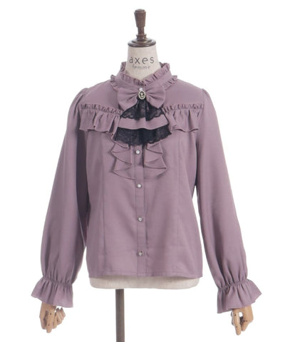 Ribbon & Jabot Brooch Blouse