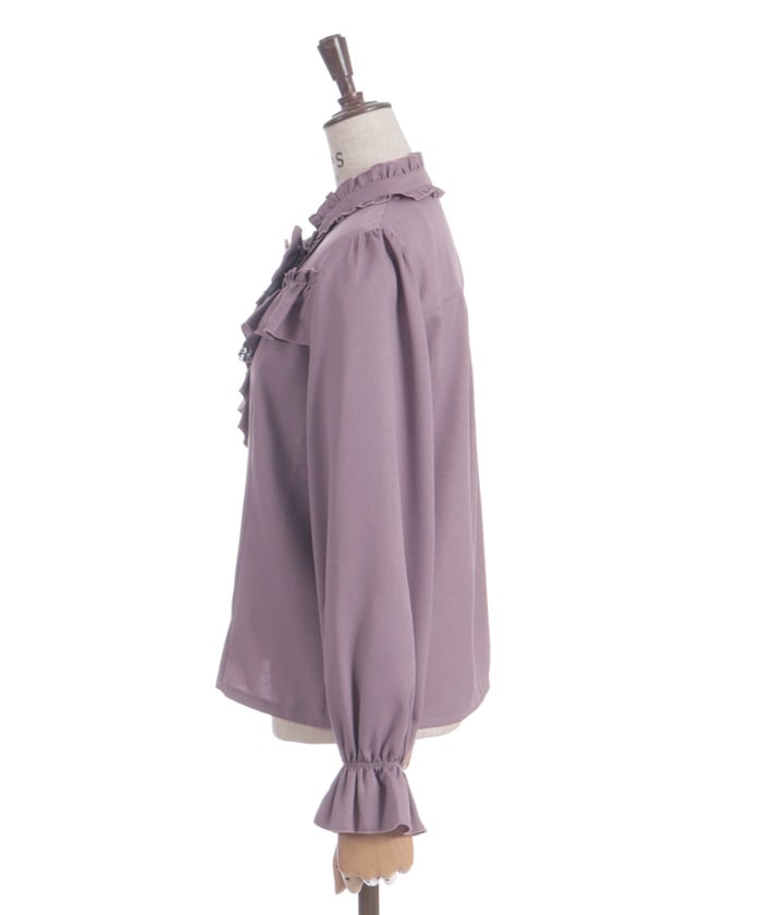 Ribbon & Jabot Brooch Blouse